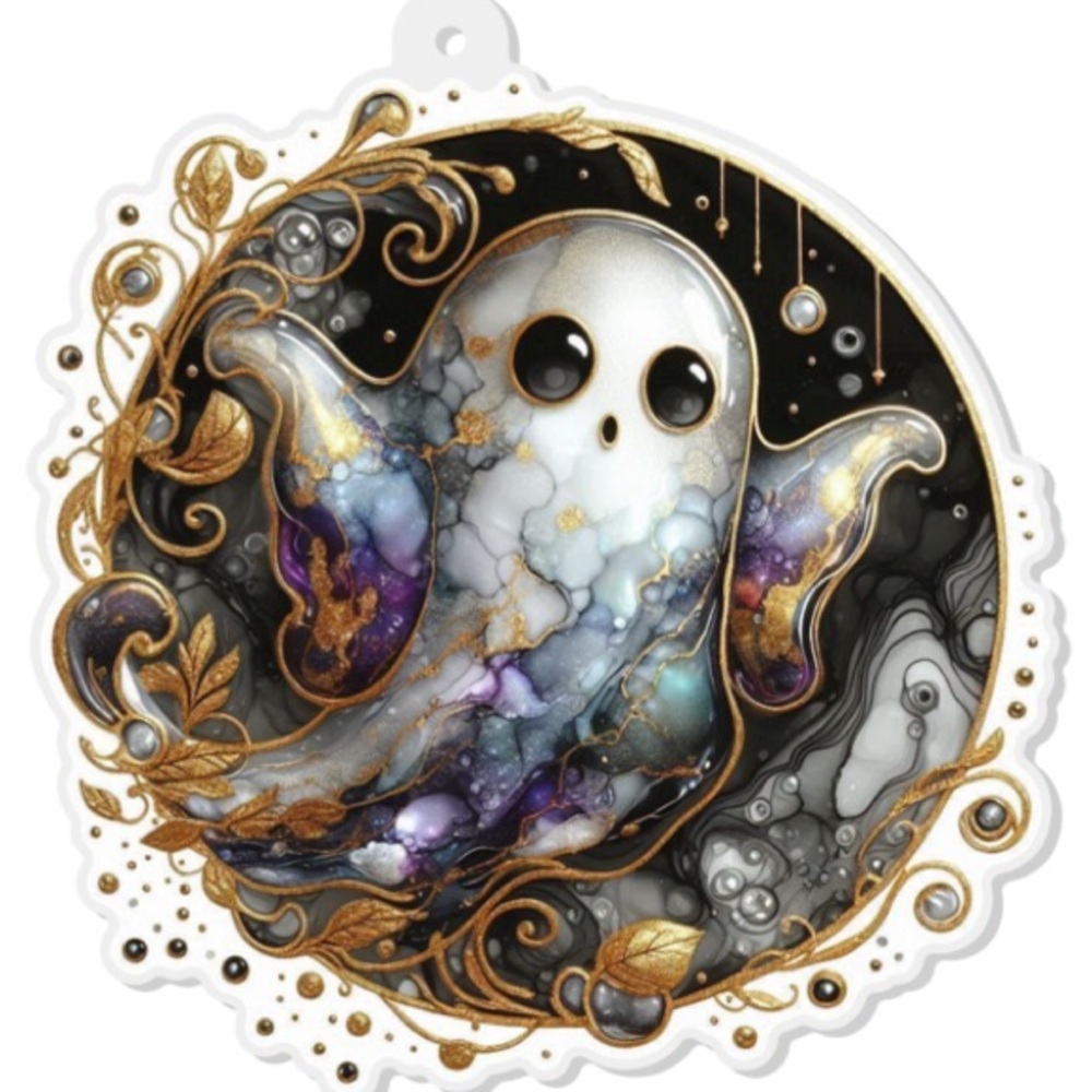 Add a Touch of Ghostly Charm  to Your Bag/Backpack Acrylic Keychain Charm